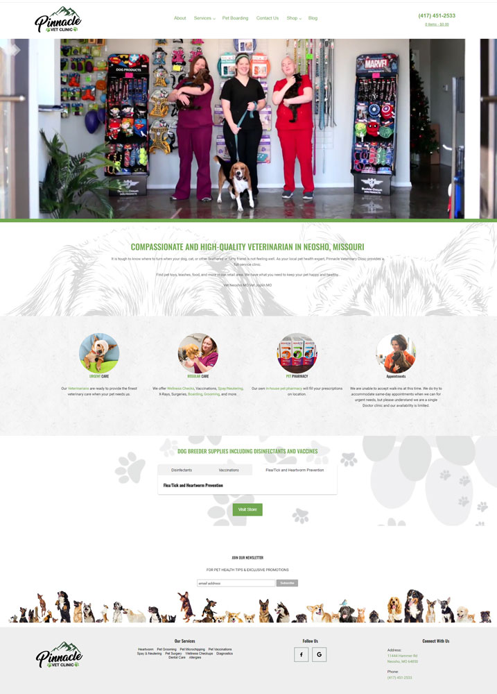 Pinnacle Veterinary Website